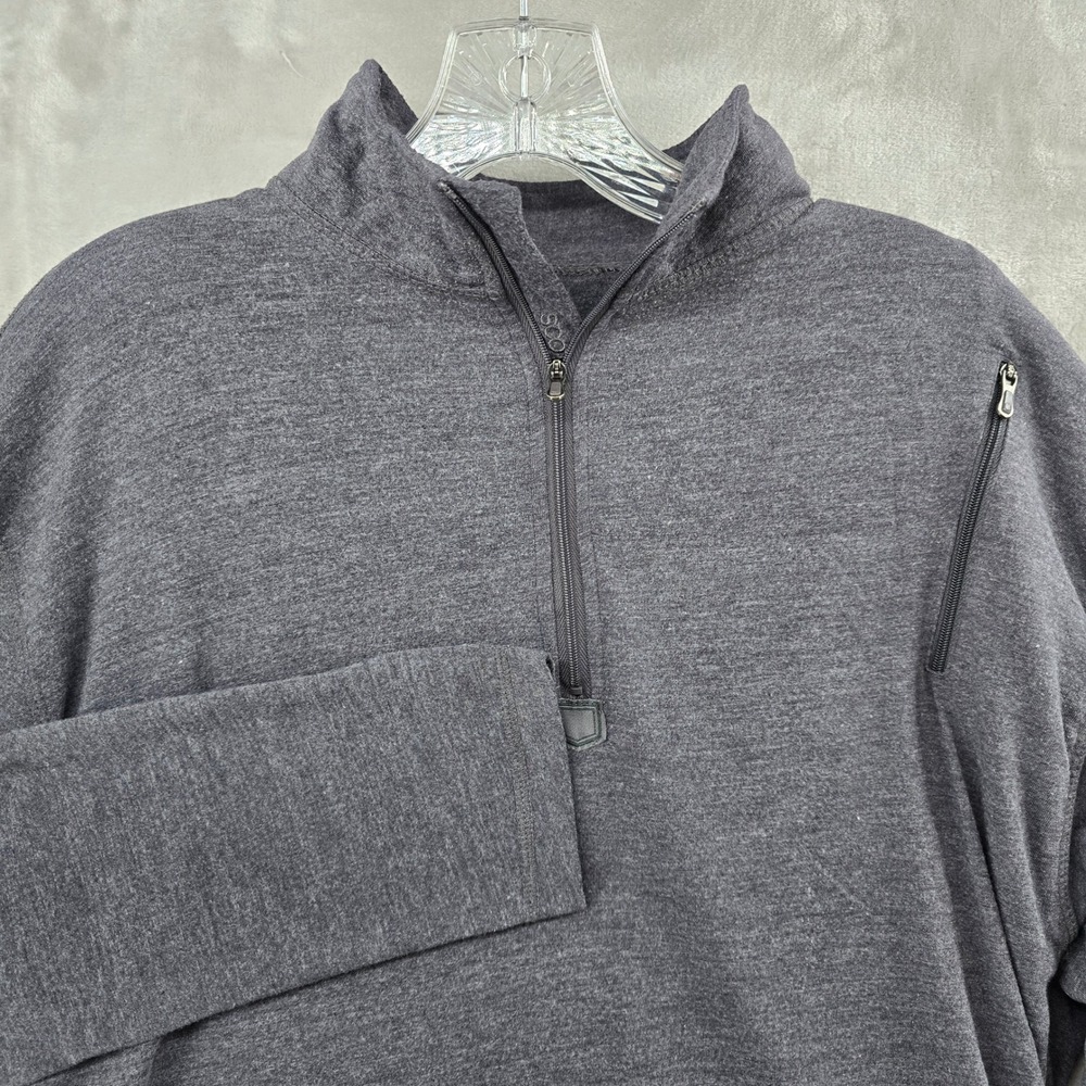 SCOTTeVEST SeV SJ QZIP Mens Large Gray‎ Quarter Zip Pullover Tech Utility Shirt